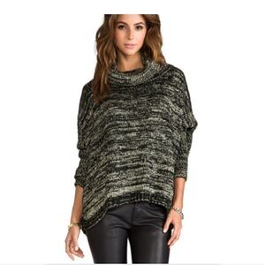 NWT Generation Love Brunch Metal Poncho Sweater in Gold/Black M/L